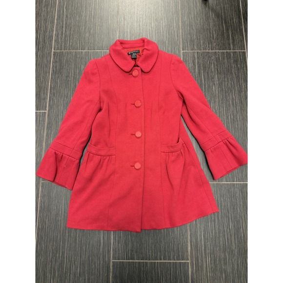 INC International Concepts Jackets & Blazers - Inc International Concepts Sz S Petite Red Pea Coat Twee Academia Maximalist